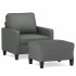 Sillón con taburete tela gris oscuro 60