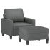 Sillón con taburete tela gris oscuro 60