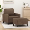 Sillón con taburete tela marrón 60 cm