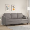 Sofá de 3 plazas con cojines tela gris taupe 180 cm