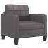 Sillón con taburete cuero sintético gris 60