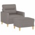 Sillón con taburete tela gris taupe 60