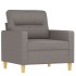 Sillón con taburete tela gris taupe 60