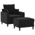 Sillón con taburete terciopelo negro 60