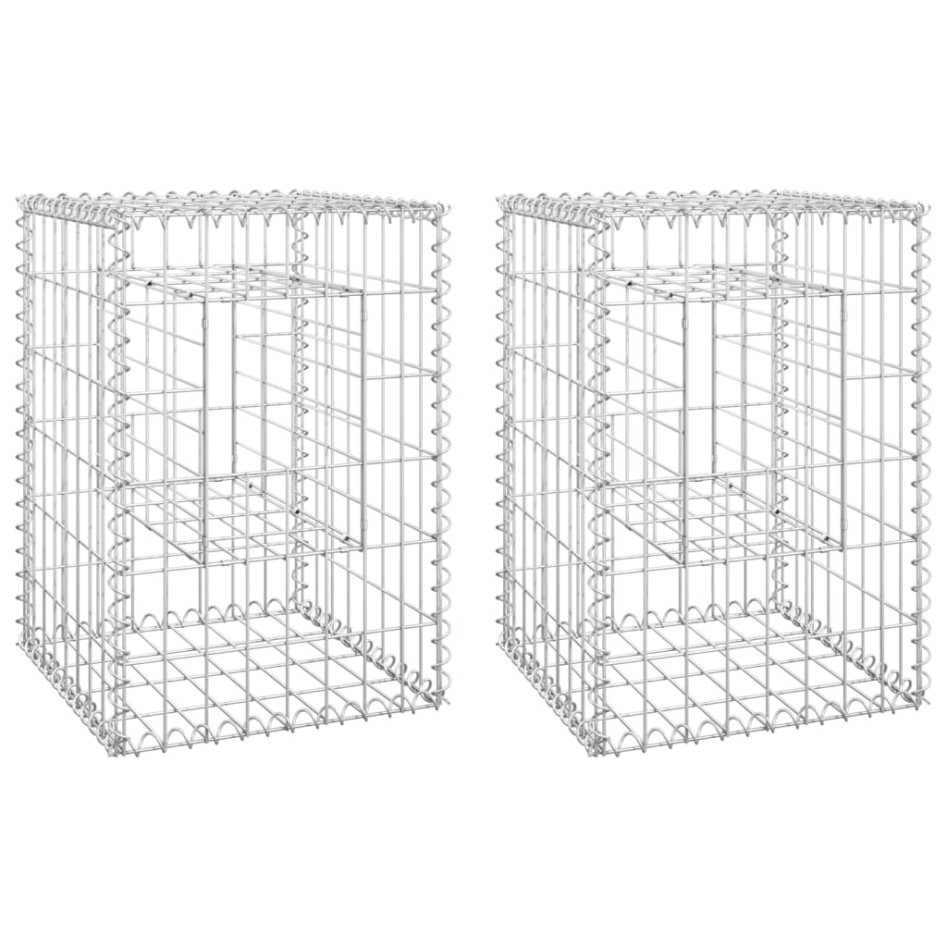 Cestas postes de gaviones 2 unidades hierro 40x40x60