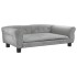 Cama para perros de terciopelo gris claro 95x55x30