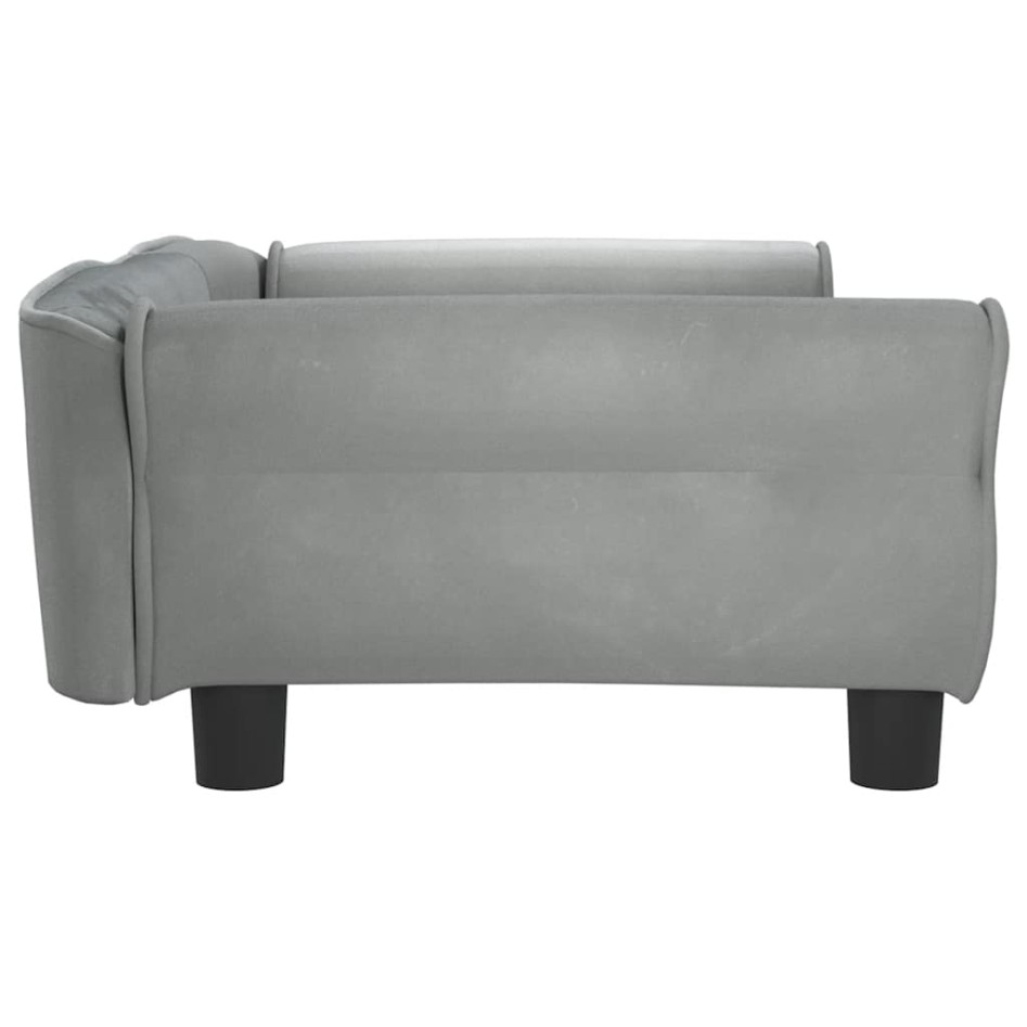 Cama para perros de terciopelo gris claro 95x55x30