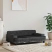 Cama para perros de terciopelo negro 90x53x30 cm