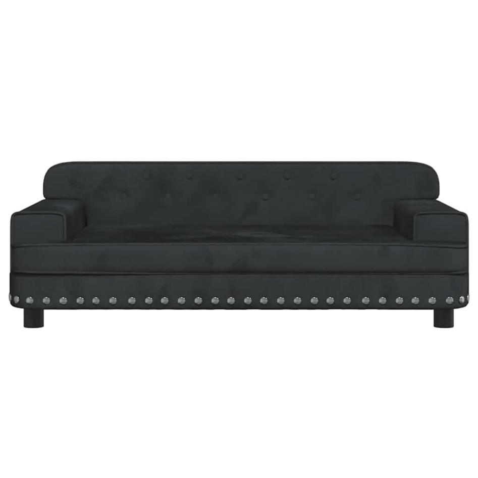Cama para perros de terciopelo negro 90x53x30