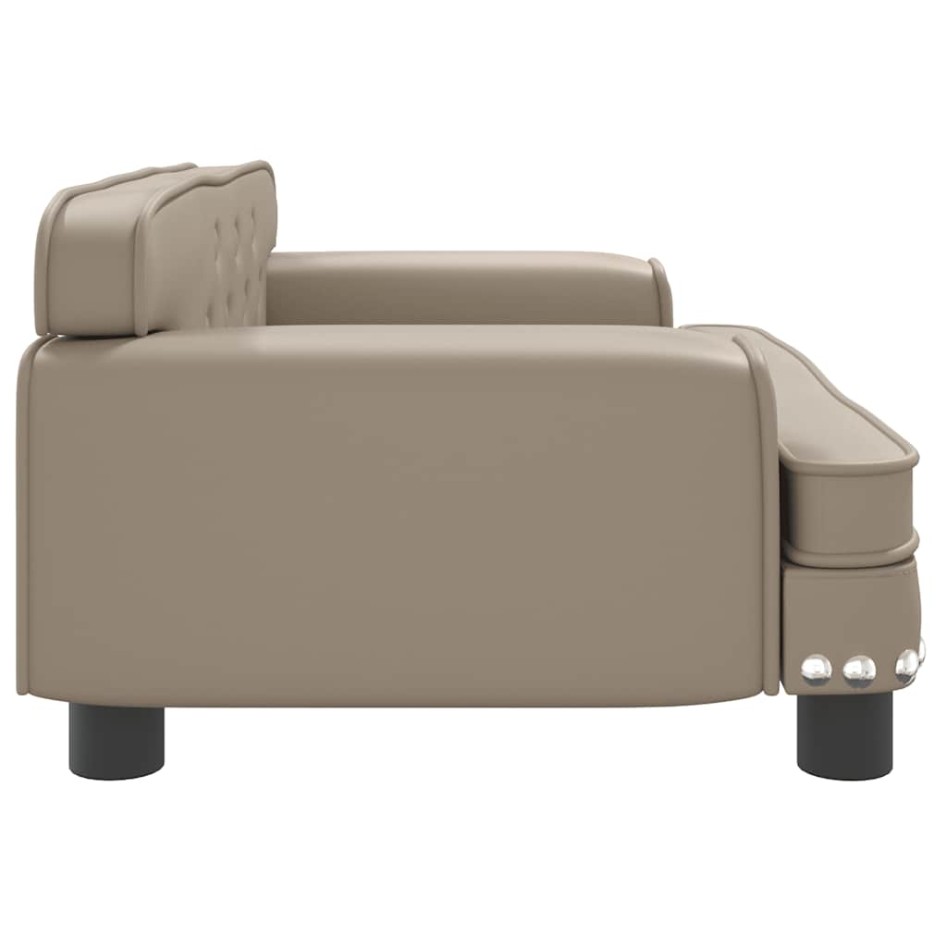 Cama para perros de cuero sintético color capuchino 70x45x30