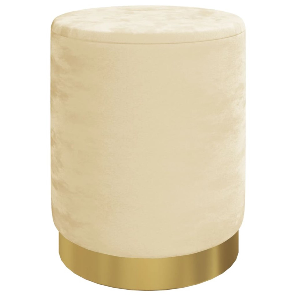 Taburete con almacenaje redondo terciopelo