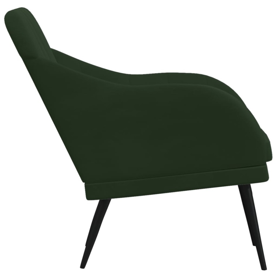 Sillón de terciopelo verde oscuro 63x76x80