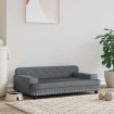 Cama para perros de terciopelo gris oscuro 90x53x30 cm