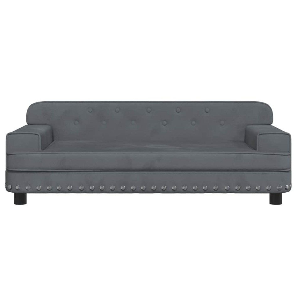 Cama para perros de terciopelo gris oscuro 90x53x30