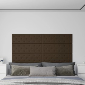 Paneles de pared 12 uds cuero sintético marrón 90x30 cm 3,24