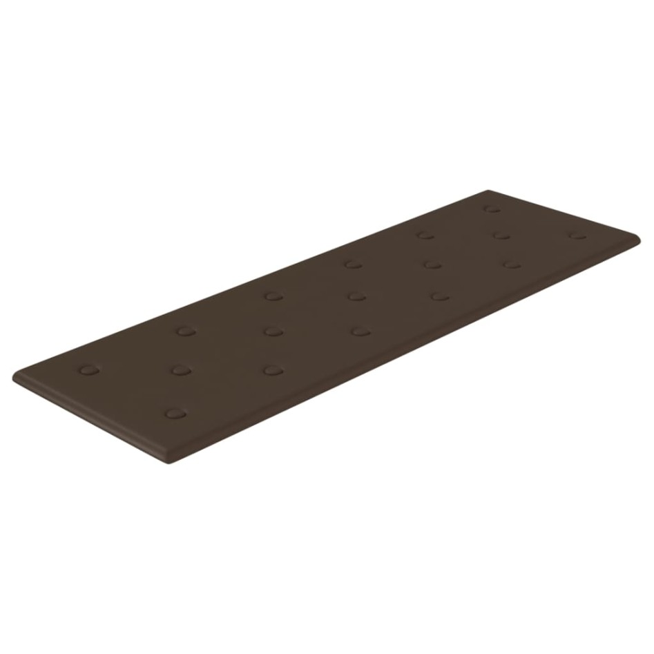 Paneles de pared 12 uds cuero sintético marrón 90x30 cm 3,24