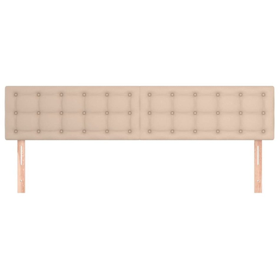 Cabeceros 2 unidades cuero sintético capuchino 100x5x78/88