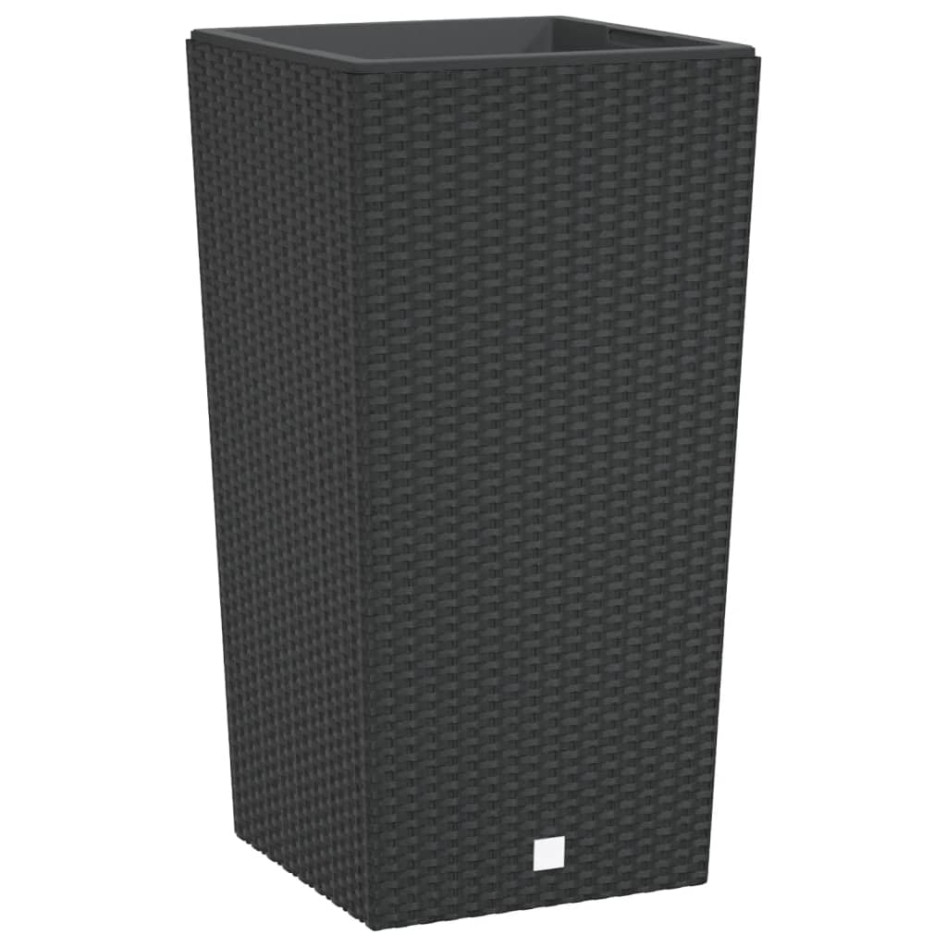 Macetero con interior extraíble PP ratán gris antracita 21/49