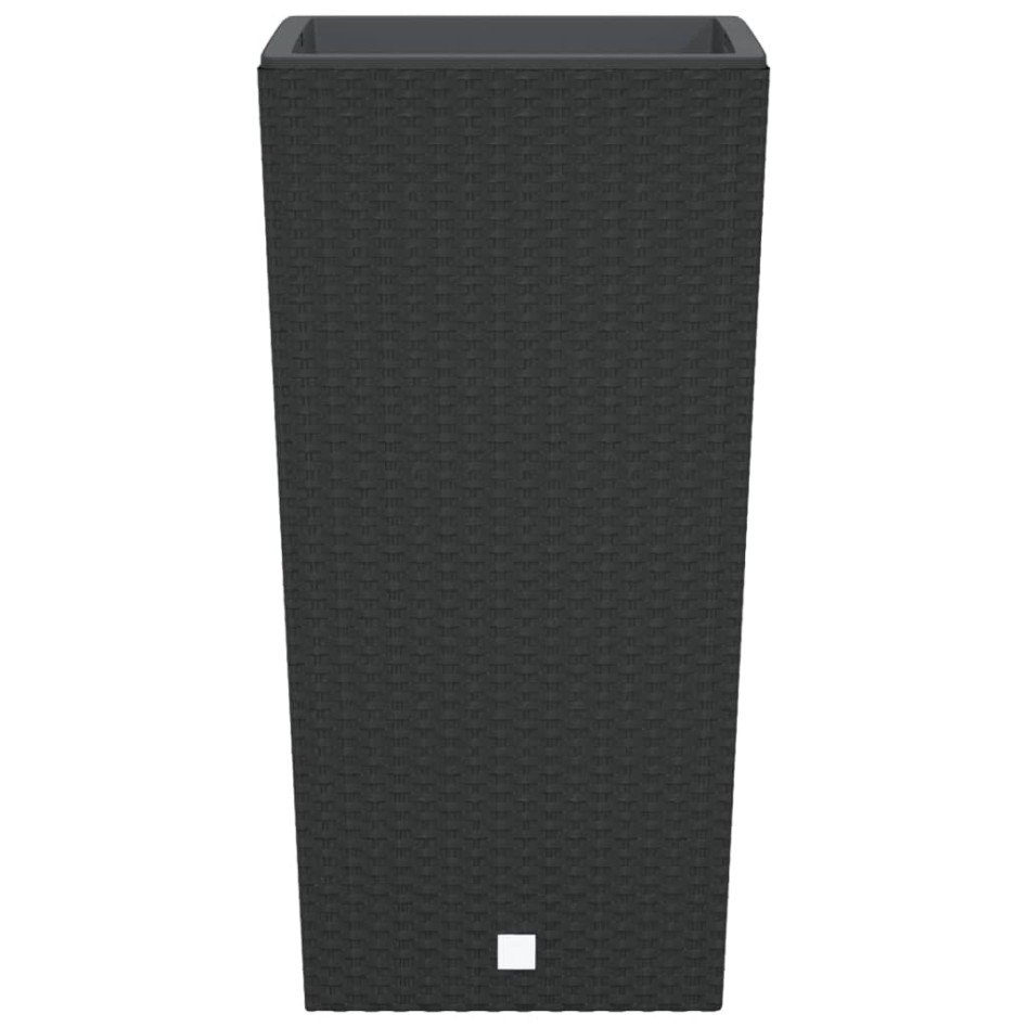 Macetero con interior extraíble PP ratán gris antracita 21/49