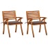 Sillas de comedor jardín con cojines 2 uds madera maciza