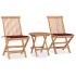 Set comedor de jardín plegable 3 piezas madera de teca