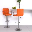 Taburetes de cocina 2 unidades cuero sintético naranja