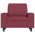 Sillón con taburete tela rojo tinto 60