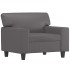 Sillón con taburete cuero sintético gris 60
