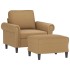 Sillón con taburete terciopelo marrón 60