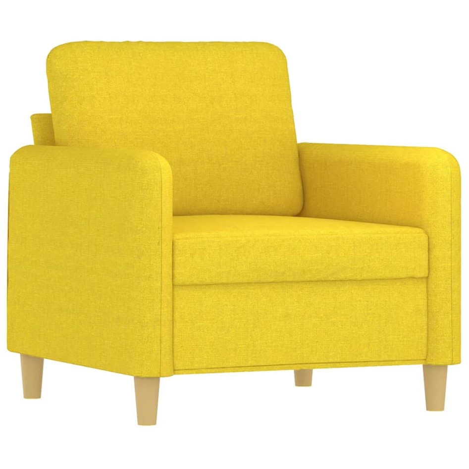 Sillón con taburete tela amarillo claro 60