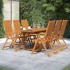 Juego de comedor de jardín 7 piezas madera maciza de