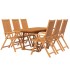 Juego de comedor de jardín 7 piezas madera maciza de