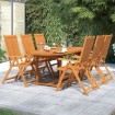 Juego de comedor para jardín 7 piezas madera maciza de acacia