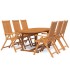 Juego de comedor para jardín 7 piezas madera maciza de