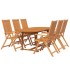 Juego de comedor para jardín 7 piezas madera maciza de