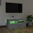 Mueble de TV con luces LED gris hormigón 90x35x40