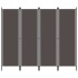 Biombo divisor de 4 paneles gris antracita 200x180