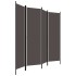 Biombo divisor de 4 paneles gris antracita 200x180