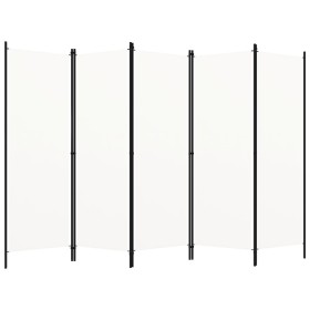 Biombo divisor de 5 paneles blanco 250x180