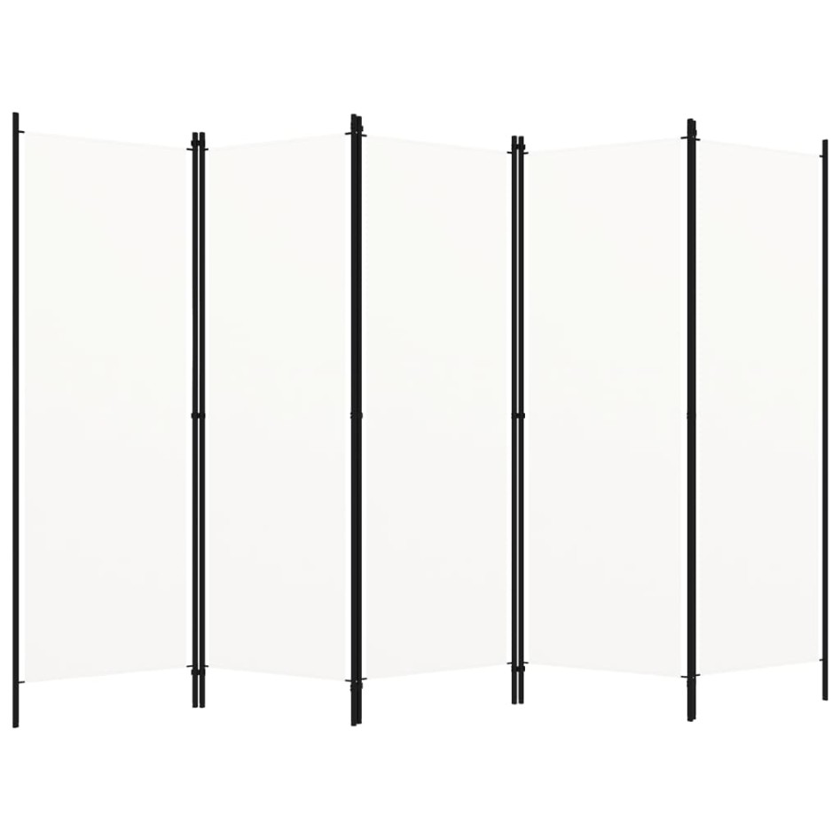 Biombo divisor de 5 paneles blanco 250x180