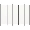 Biombo divisor de 5 paneles blanco 250x180 cm