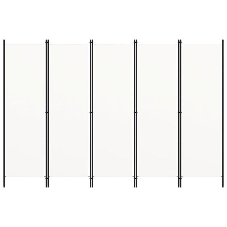 Biombo divisor de 5 paneles blanco 250x180