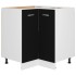 Armario inferior de esquina madera negro 75,5x75,5x81,5