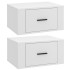 Mesitas de noche de pared 2 uds blanco 50x36x25