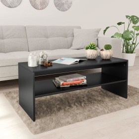 Mesa de centro de madera contrachapada negro 100x40x40