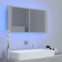 Armario espejo baño luz LED acrílico gris hormigón 90x12x45