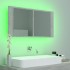 Armario espejo baño luz LED acrílico gris hormigón 90x12x45