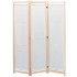 Biombo divisor de 3 paneles de tela color crema 120x170x4