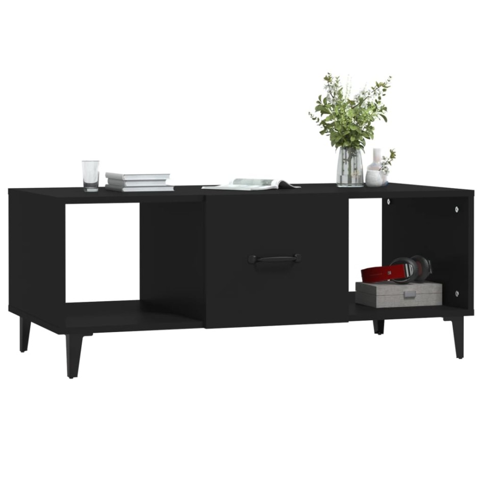 Mesa de centro madera contrachapada negro 102x50x40