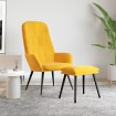 Sillón de relax con taburete terciopelo amarillo mostaza